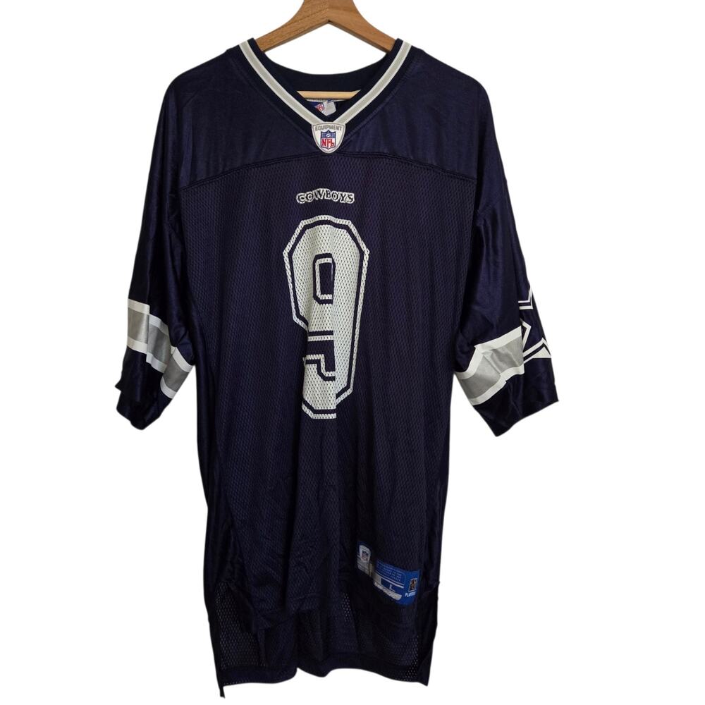 Vintage Reebok Tony Romo NFL Dallas Cowboys On Field Jersey LARGE - hole